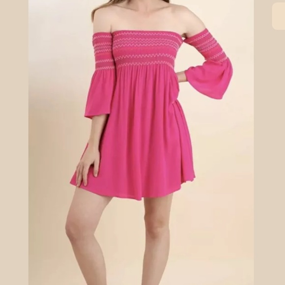 Blu Heaven Dresses & Skirts - New BLU HEAVEN Smocked Off Shoulder Dress S M L